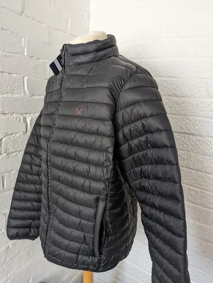 NEW Crew Clothing Lightweight Quilted Jacket - Size XL - Black - P2P 24" - Picture 2 of 9